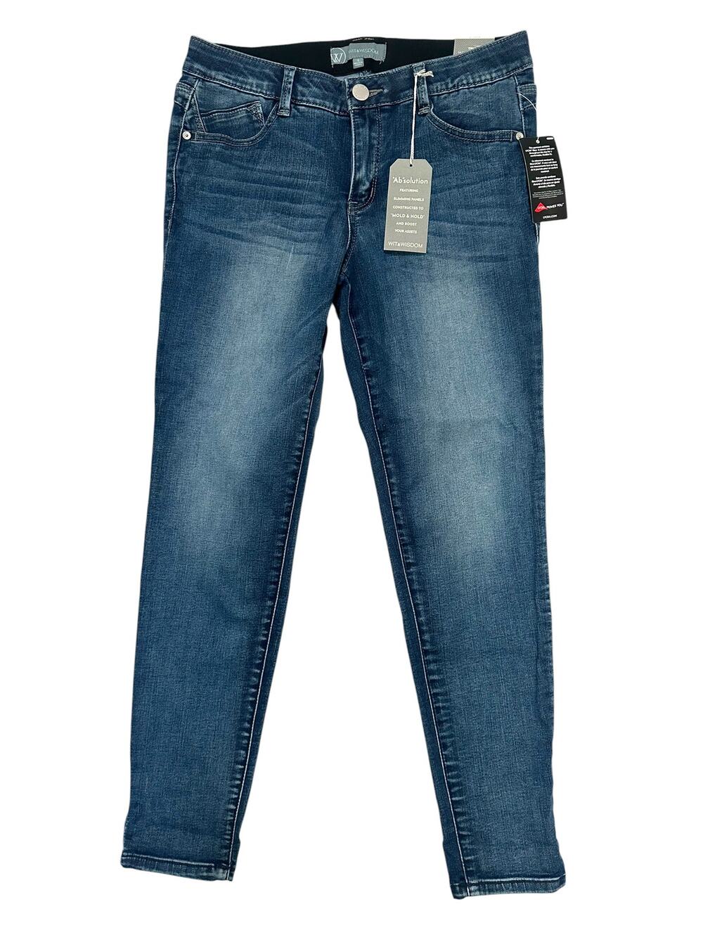 Wit & Wisdom Ab Solution Skinny Ankle Jeans Women's 8 Blue Stretch Denim NWT